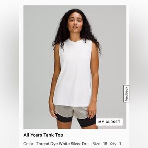 Lululemon all yours tank top size 16